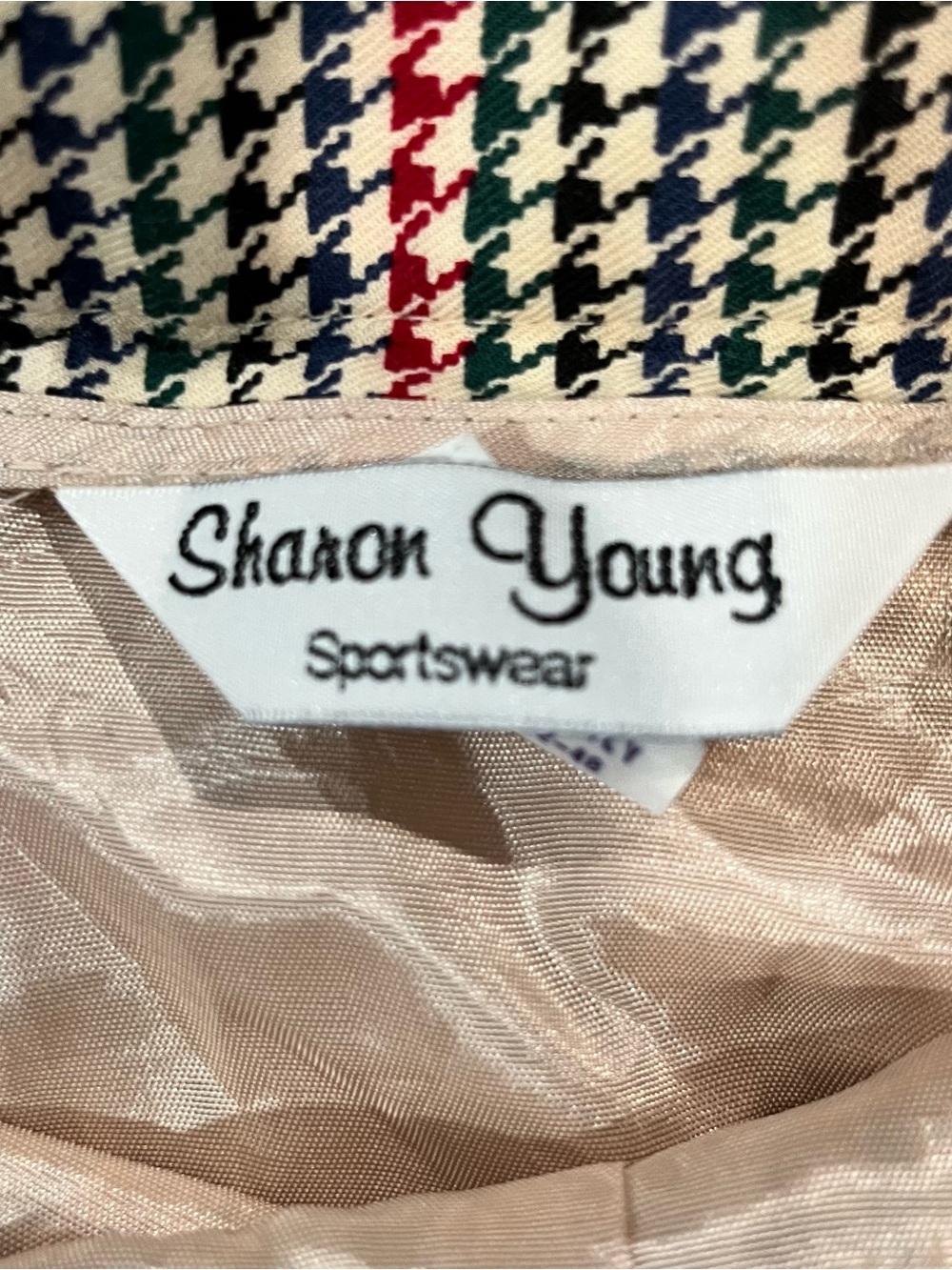 90s vintage Classic Houndstooth Holiday Print Pencil Skirt Sharon young size 6 - Picture 5 of 6